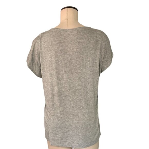 Promod M/L BOHO Colorful Floral Botanical Top Silver Textured Neck Trim 9J - Picture 5 of 7